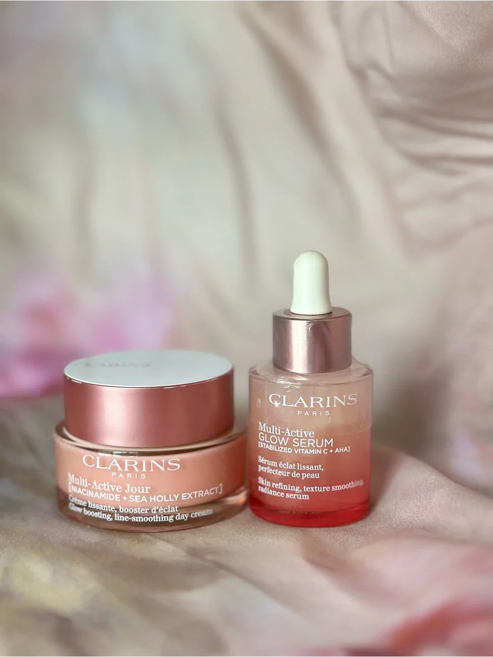 Clarins Rose Gold Glow Serum & Day Cream Set